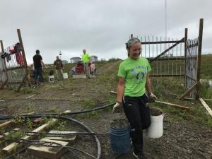 Filling holes around the tower
