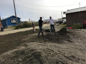 Leveling the Triplex parking lot