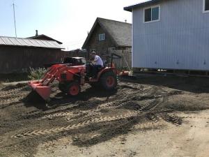 Leveling the Triplex parking lot