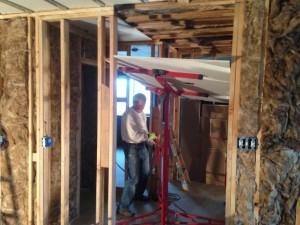 Gary taming the ceiling. 