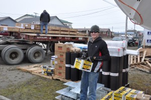 Joe unloads the semi. 