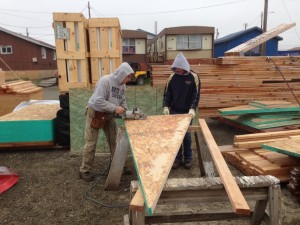 Dave Mitchell reinforcing trusses. 