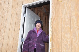 Rebecca Fuscher greets guests.   